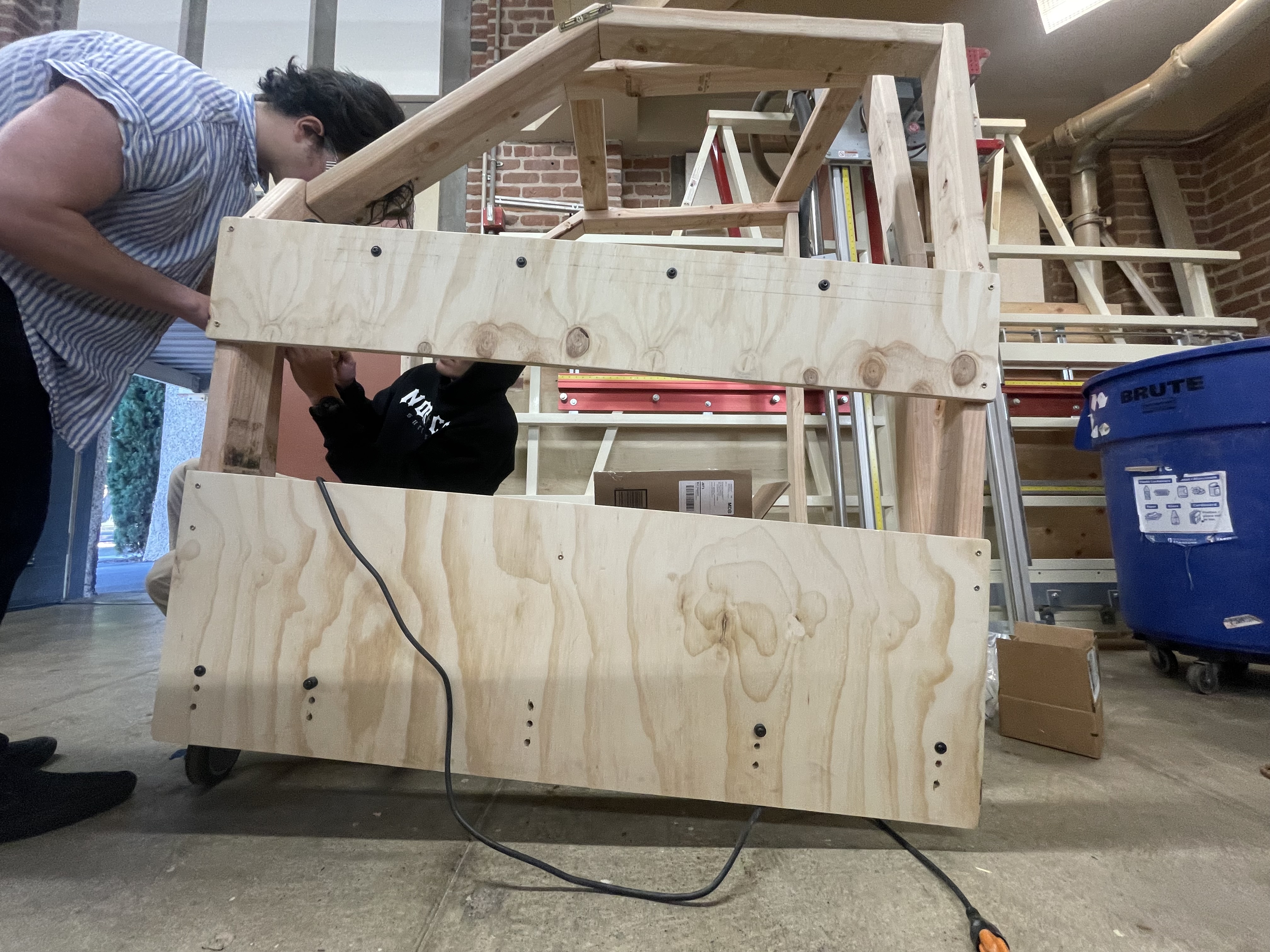 Slip Door mechanism — in-process build shot 1